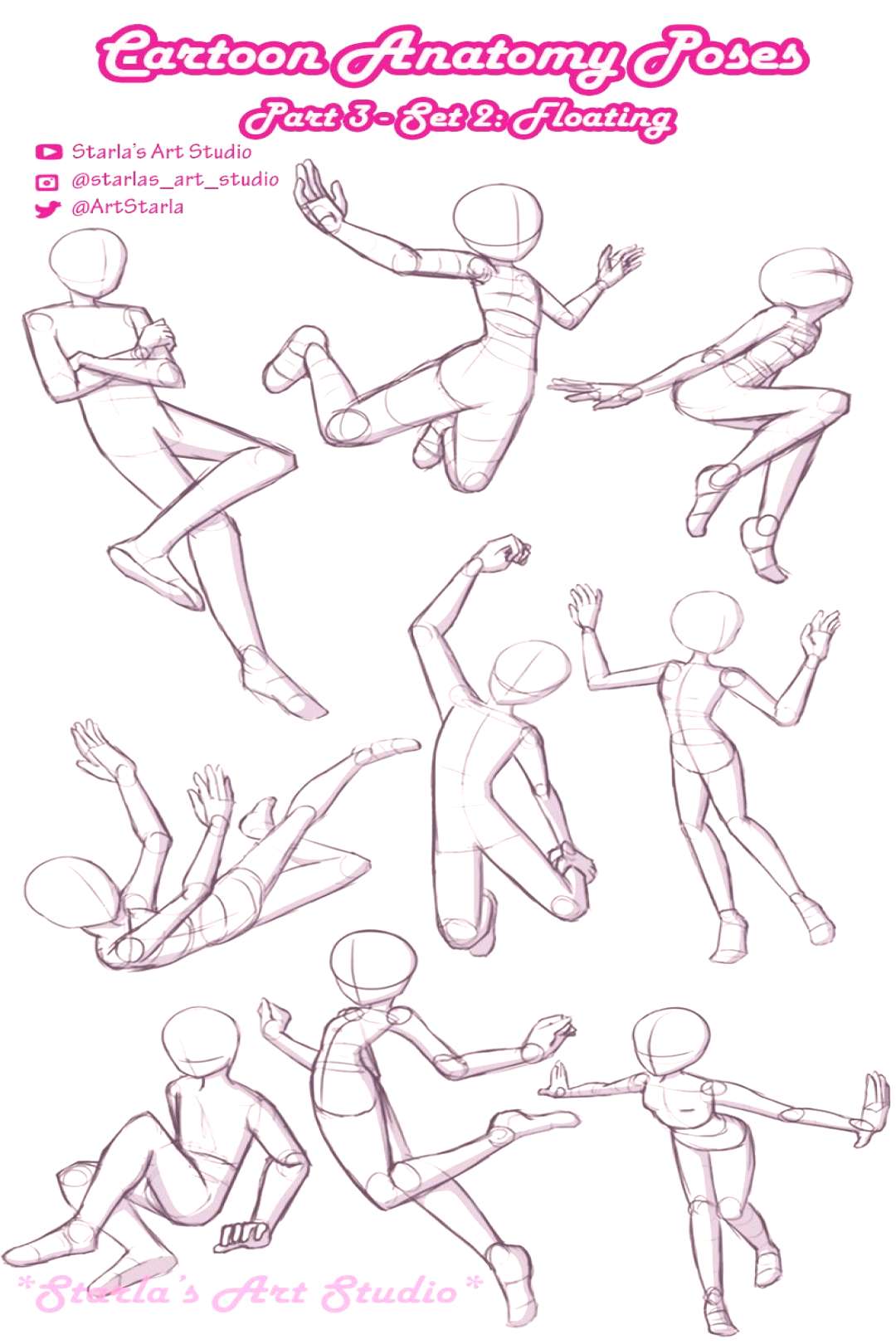 Floating Pose Drawing Reference
