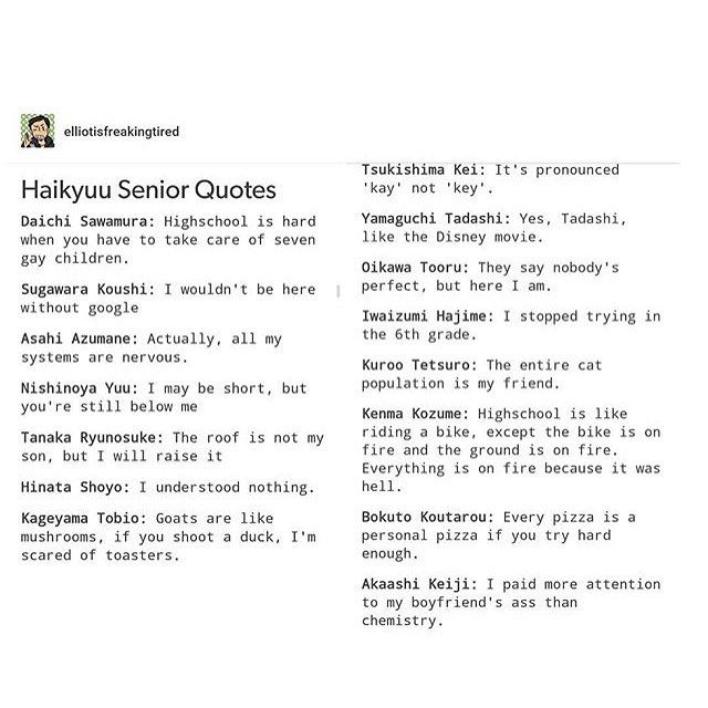 Featured image of post Haikyuu Anime Bio For Instagram